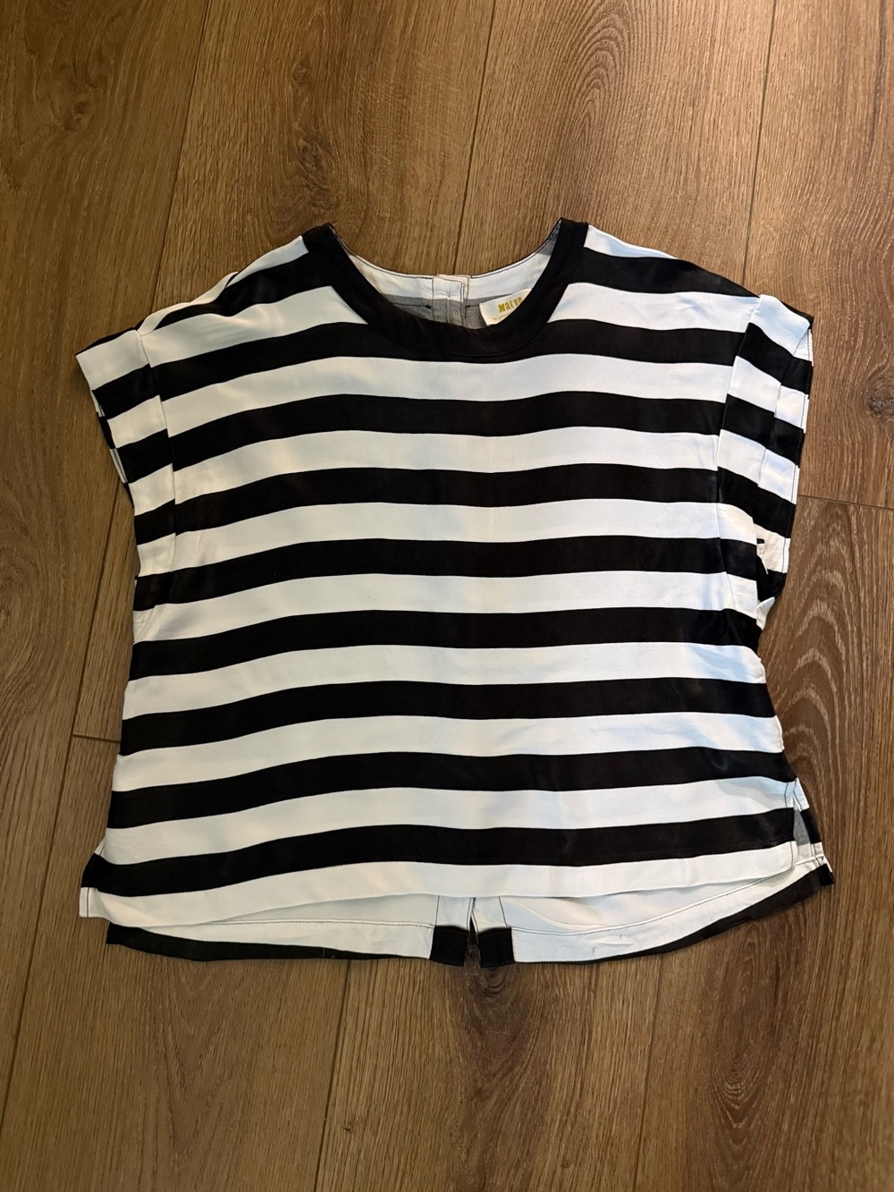 Anthropologie Maeve Black & White Striped Bat-Wing Blouse